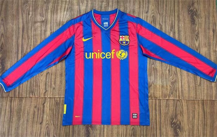 2009-2010 Barcelona Home Long sleeves Retro Soccer Jersey