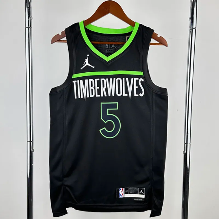 22-23 TIMBERWOLVES EDWARDS #5 Black Top Quality Hot Pressing NBA Jersey (Trapeze Edition)