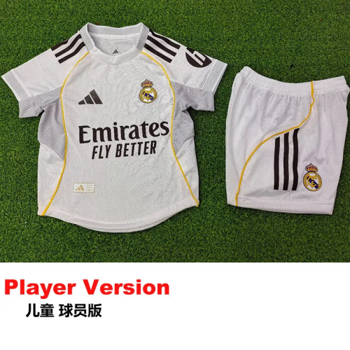 25-26 Real Madrid Home Kids Player Version Soccer Jersey (球员童装)