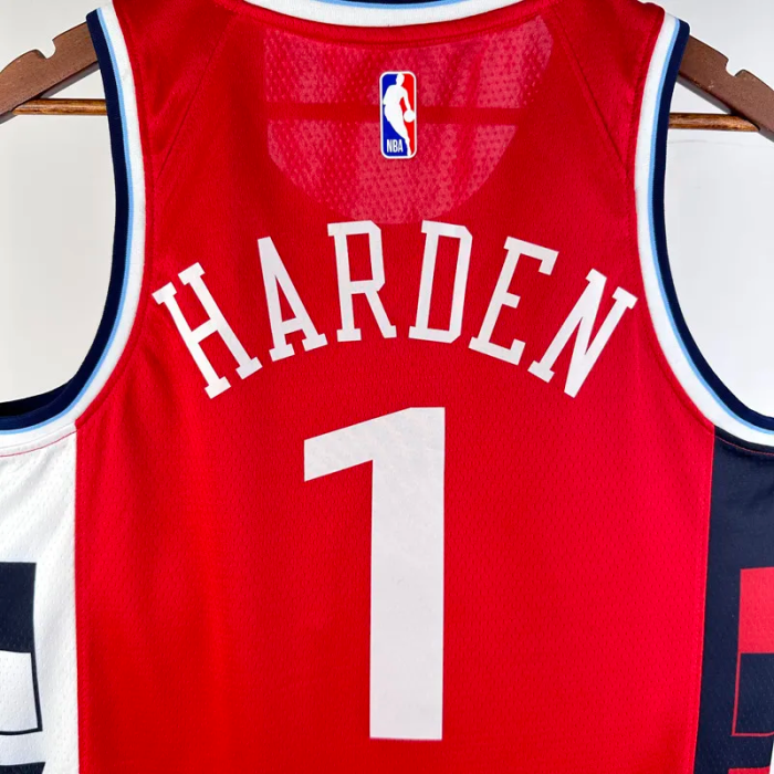 24-25 Clippers HARDEN #1 Red Top Quality Hot Pressing NBA Jersey (Trapeze Edition)