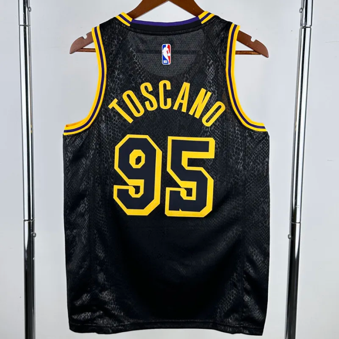 LAKERS TOSCANO #95 Black Top Quality Hot Pressing NBA Jersey