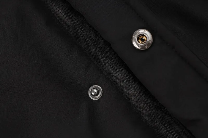 24-25 Black Hooded Windbreaker Fabric Cotton Coat 光板