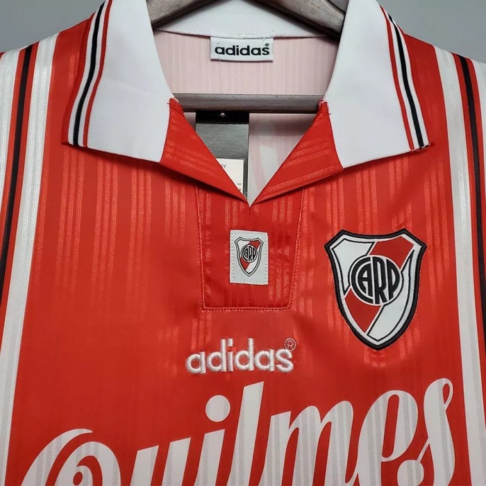 1995-1996 River Plate Away Red Retro Soccer Jersey