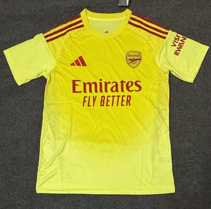 25-26 Arsenal Light Yellow GoalKeeper Fans Soccer Jersey