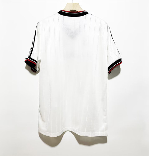 1983 Manchester United White Retro Soccer Jersey