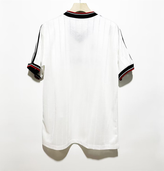 1983 Manchester United White Retro Soccer Jersey