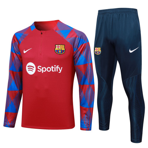 23-24 Barcelona High Quality Half Pull Tracksuit