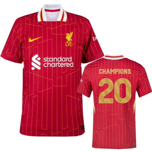 24-25 Liverpool Home Print CHAMPIONS # 20 Fans Soccer Jersey