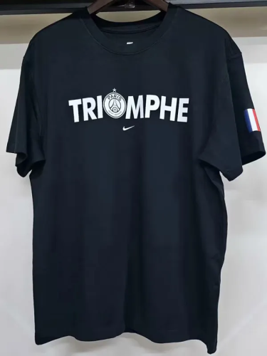25-26 Paris Saint-Germain Black High Quality Casual T-Shirt #圆领