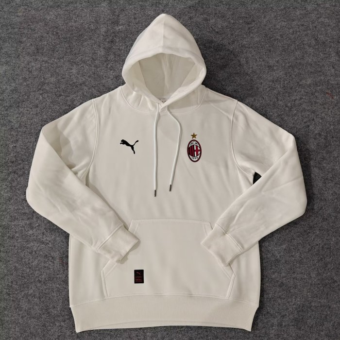 2024 AC Milan White Fleece Hoodie