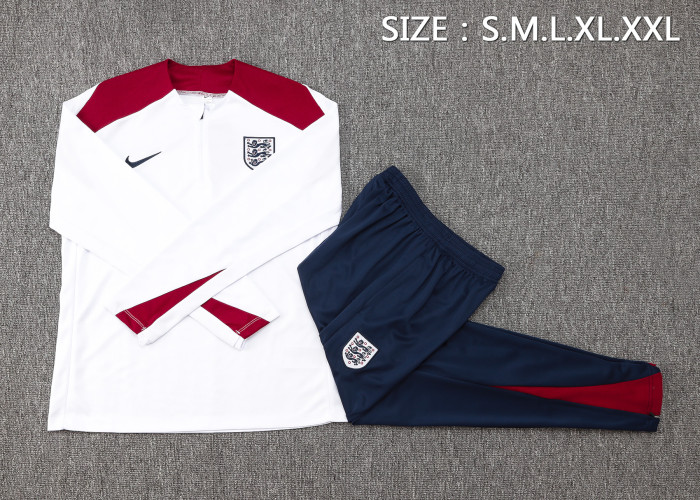 24-25 England High Quality Half Pull Tracksuit 