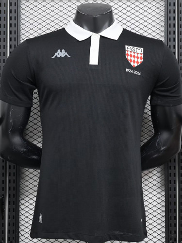 24-25 Monaco Black 100th Anniversary Player Version Soccer Jersey