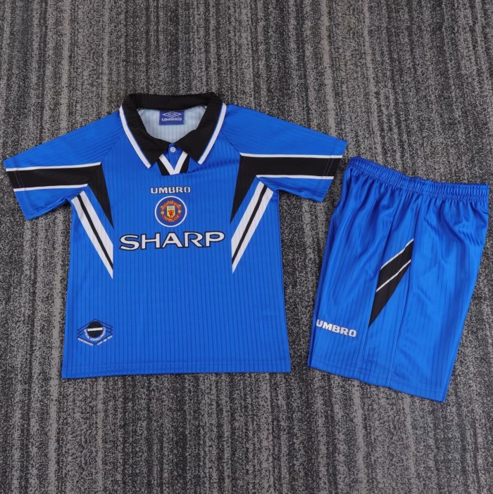 1996-1998 Manchester United Third Retro Kids Soccer Jersey