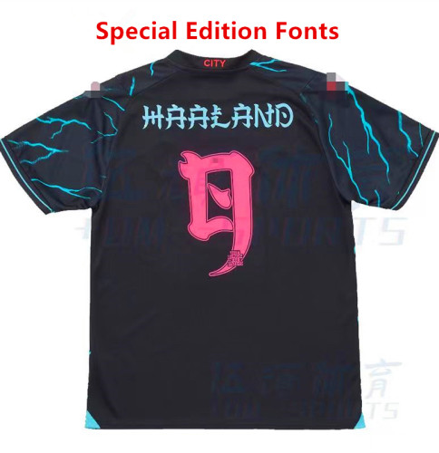 23-24 Manchester City Third 1:1 Special Edition Fonts Fans Soccer Jersey