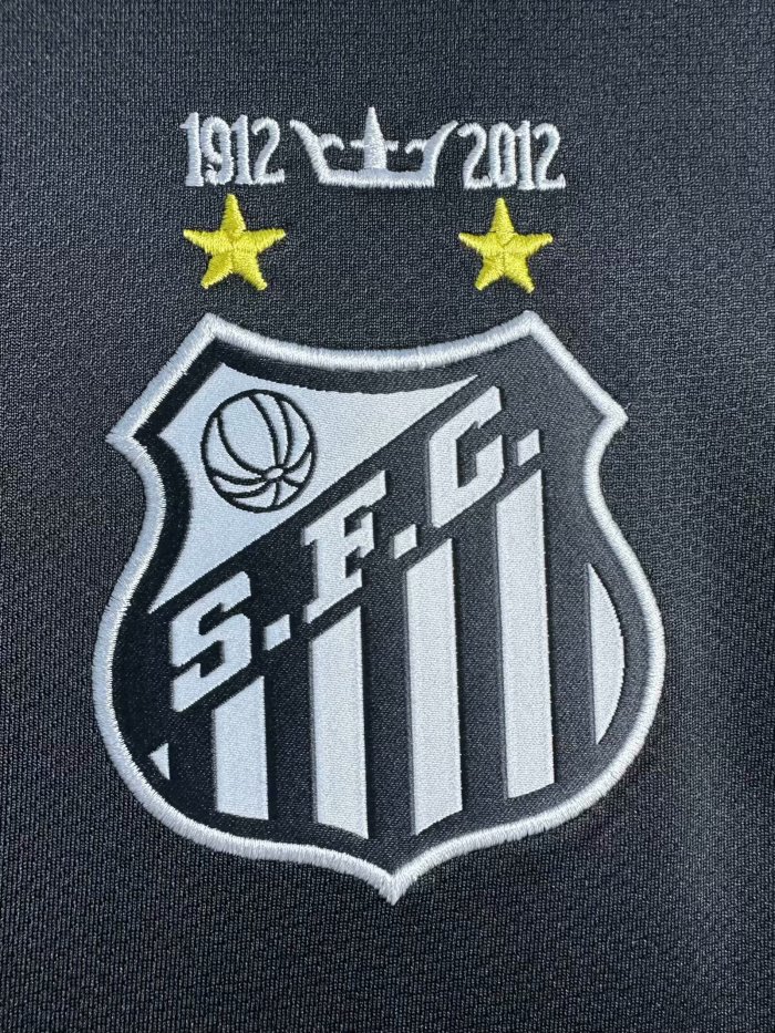 2012-2013 Santos FC Black Retro Soccer Jersey