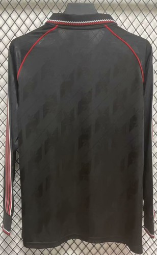 24-25 Manchester United Black Long sleeves Retro Edition Polo Short Sleeve