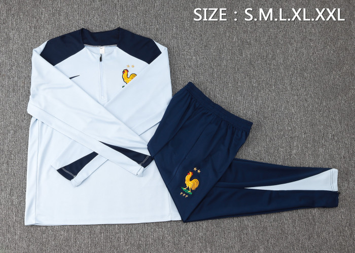 24-25 France High Quality Half Pull Tracksuit