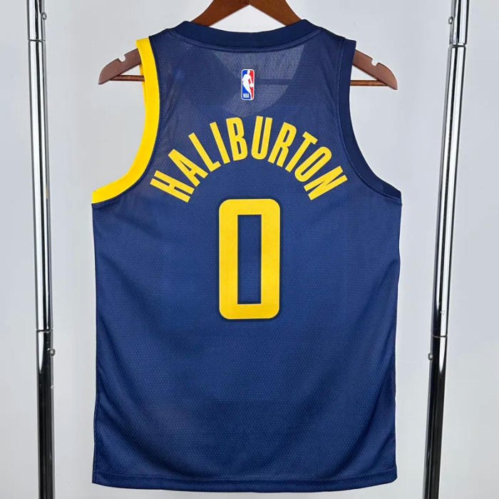 2017-2018 Indiana Pacers HALIBURTON #0 Blue City Edition Top Quality Hot Pressing NBA Jersey