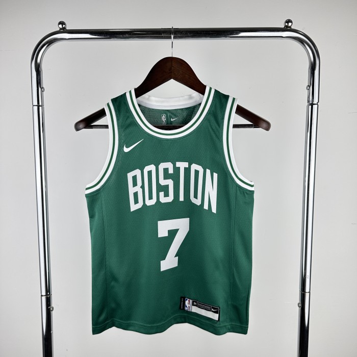 2023 CELTICS  BROWN #7 Green Top Quality Hot Pressing Kids NBA Jersey