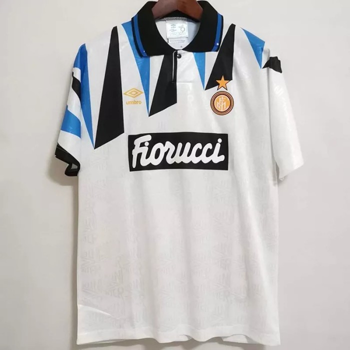 1991-1992 Inter Milan Away White Retro Soccer Jersey