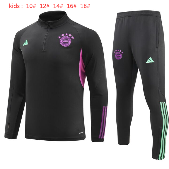 23-24 Bayern High Quality Kids Half Pull Tracksuit