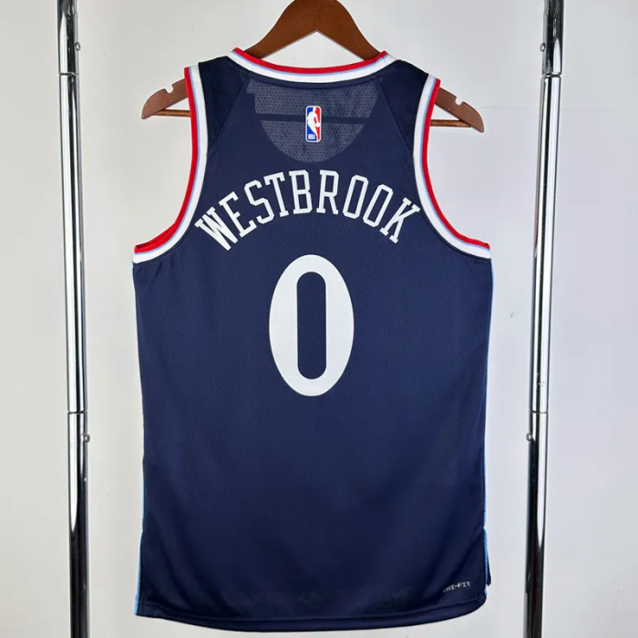 24-25 Clippers WESTBROOK #0 Navy Blue Away Top Quality Hot Pressing NBA Jersey