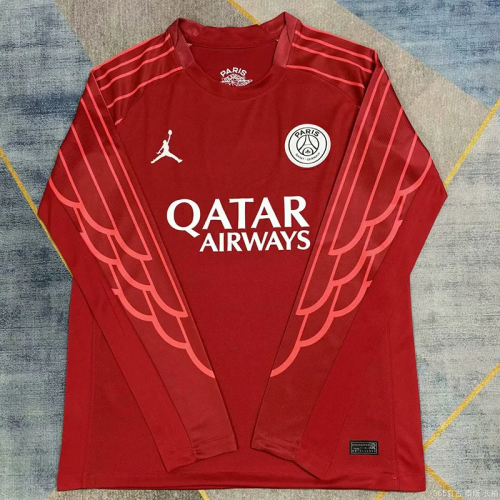 24-25 Paris Saint-Germain Red Goalkeeper Long Sleeve Soccer Jersey (长袖)