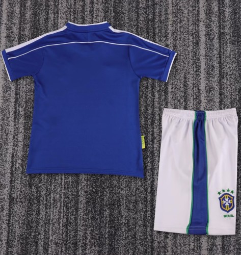 1998 Brazil Away Retro Kids Soccer Jersey
