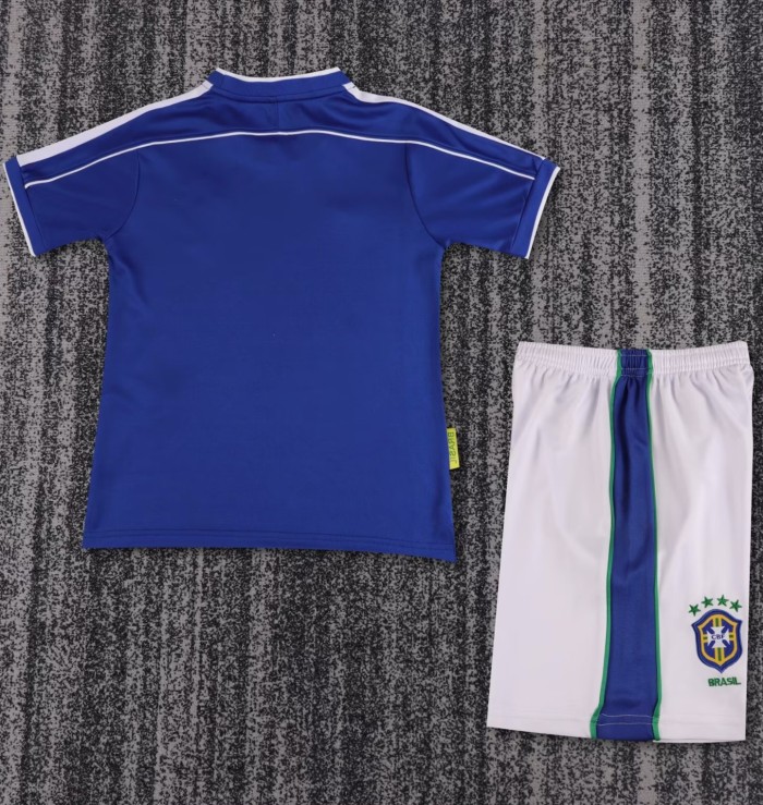 1998 Brazil Away Retro Kids Soccer Jersey