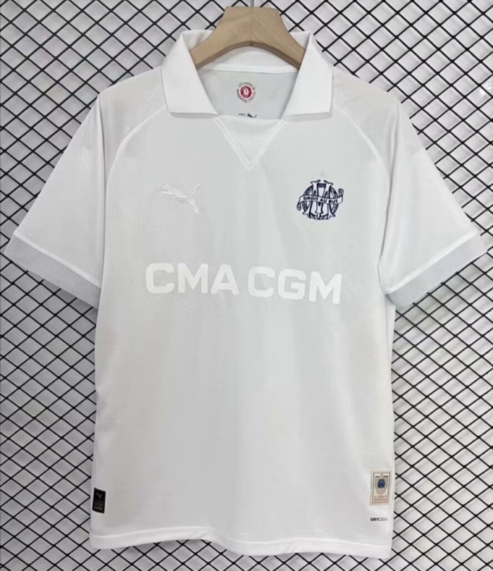 24-25 Marseille White 125th Anniversary Fans Soccer Jersey