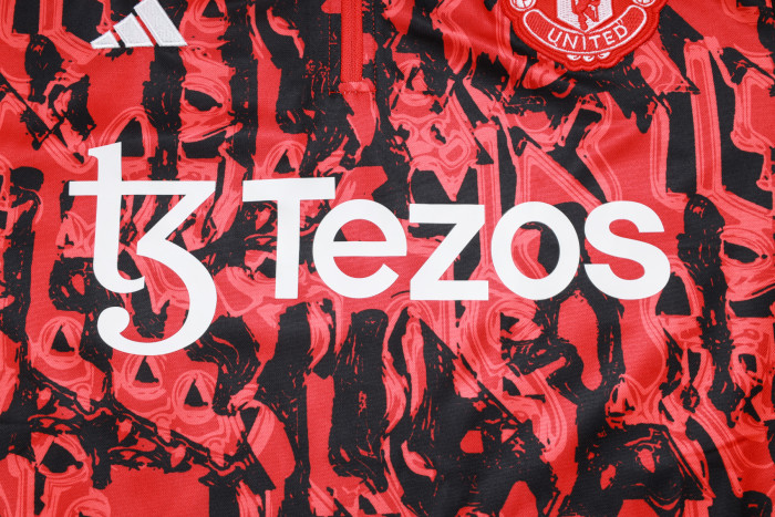 23-24 Manchester United High Quality Half Pull Tracksuit