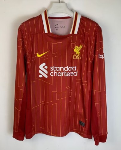 24-25 Liverpool Home Long Sleeve Soccer Jersey