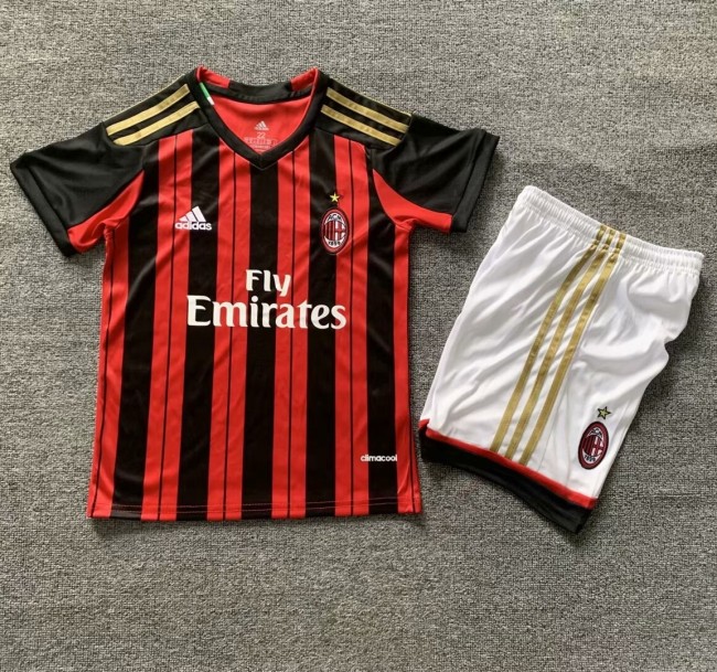 2013-2014 AC Milan Home Retro Kids Soccer Jersey