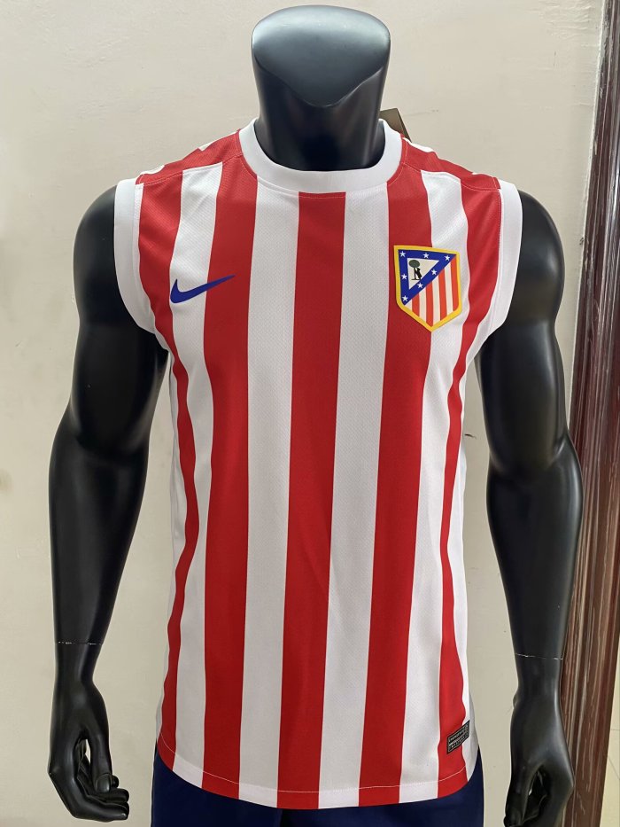25-26 Atlético Madrid Home Fans Soccer Jersey 无袖