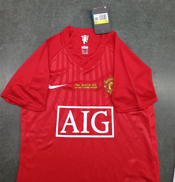 2007-2008 Manchester United Home Retro Kids Soccer Jersey