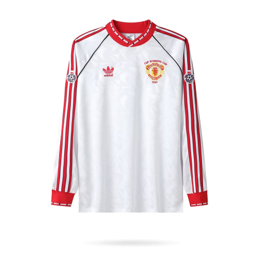 1991 Manchester United UCL Version Long sleeves Retro Soccer Jersey