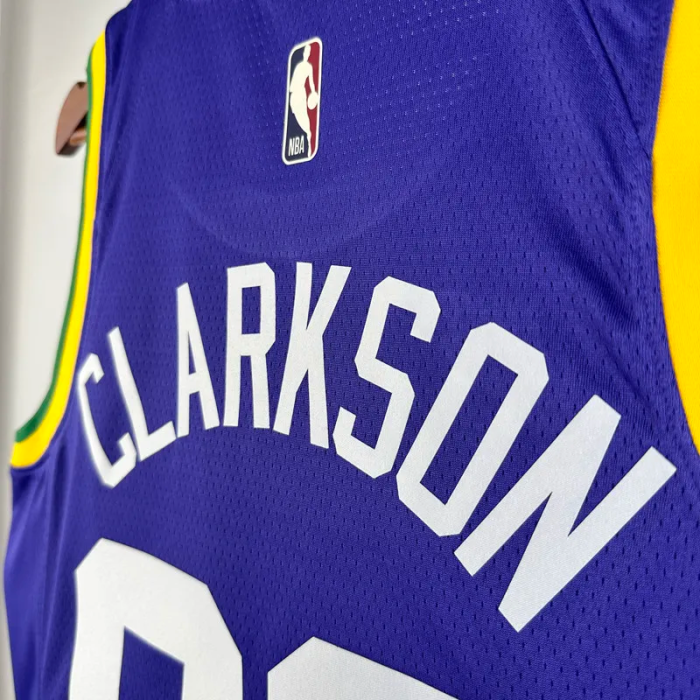 23-24 JAZZ CLARKSON #00 purple Top Quality Top Quality Hot Pressing NBA Jersey (Retro Logo)