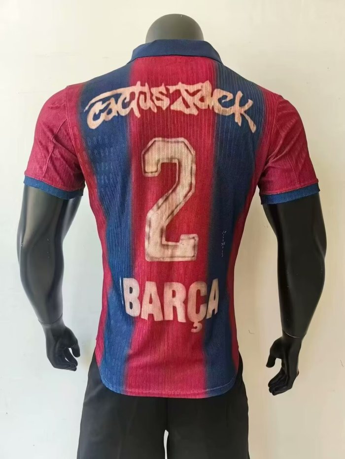 25-26 Barcelona Joint Edition Cactus Jack #2 BarcelonaCA Player Version Soccer Jersey*背后带名字号码
