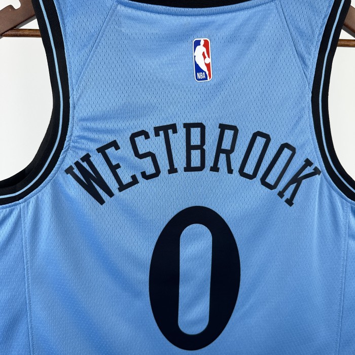 24-25 Clippers WESTBROOK #0 Blue City Edition Top Quality Hot Pressing NBA Jersey