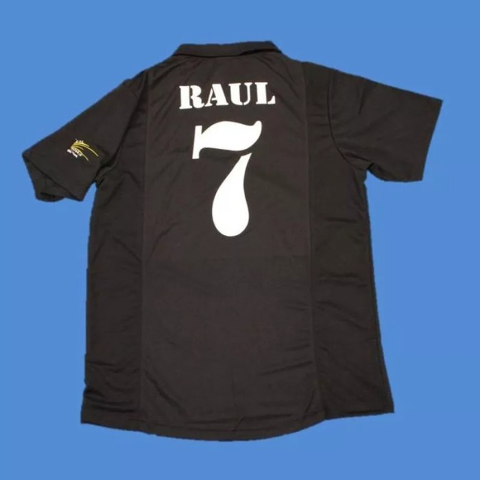 2002 Real Madrid Centenary Away Black Retro Soccer Jersey