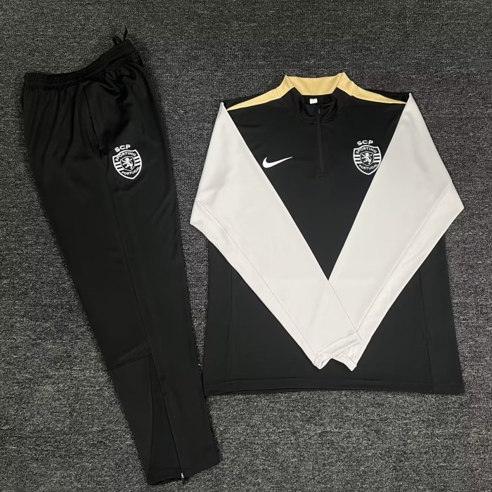24-25 Sporting Lisbon High Quality Half Pull Tracksuit