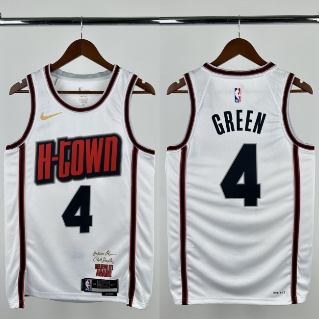 24-25 ROCKETS GREEN #4 White City Edition Top Quality Hot Pressing NBA Jersey