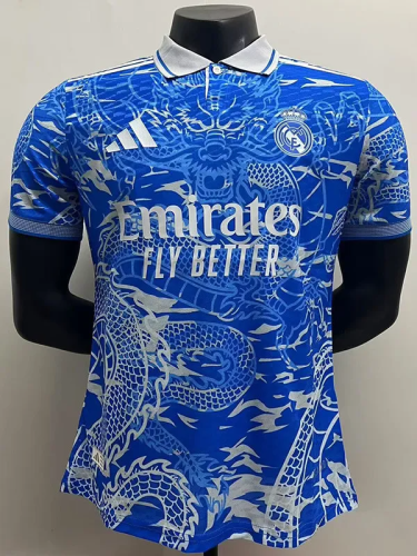 25-26 Real Madrid Blue Special Edition Player Version Training Shirts (翻领龙)