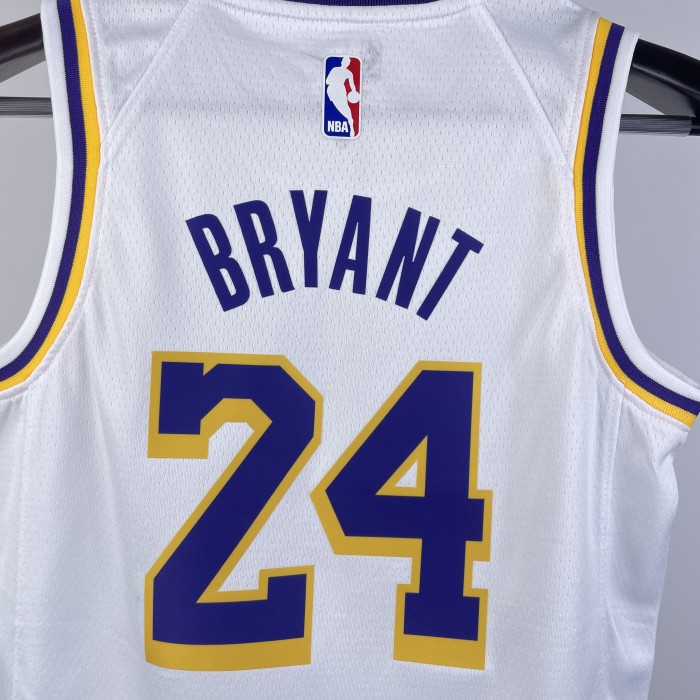 2023 LAKERS BRYANT #24 White MAMBA Top Quality Hot Pressing Kids NBA Jersey