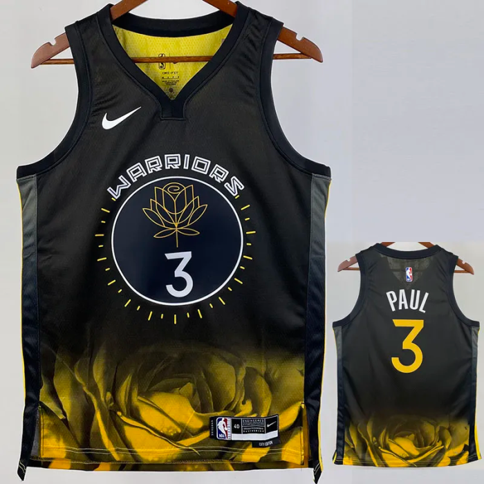 22-23 WARRIORS PAUL #3 Black City Edition Top Quality Hot Pressing NBA Jersey