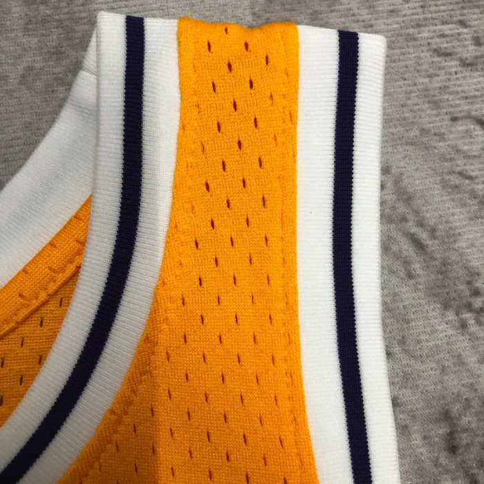 1997 LAKERS BRYANT #8 Yellow Retro Top Quality Hot Pressing NBA Jersey