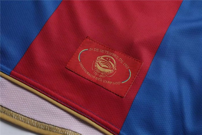 2007-2008 Barcelona Home Long sleeves Retro Soccer Jersey