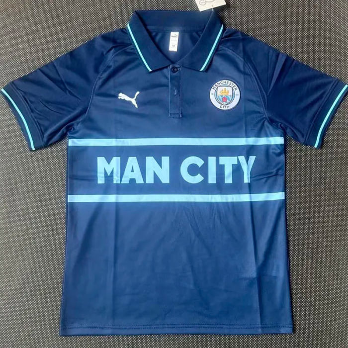 21-23 Manchester City Royal Blue Classic Polo Short Sleeve