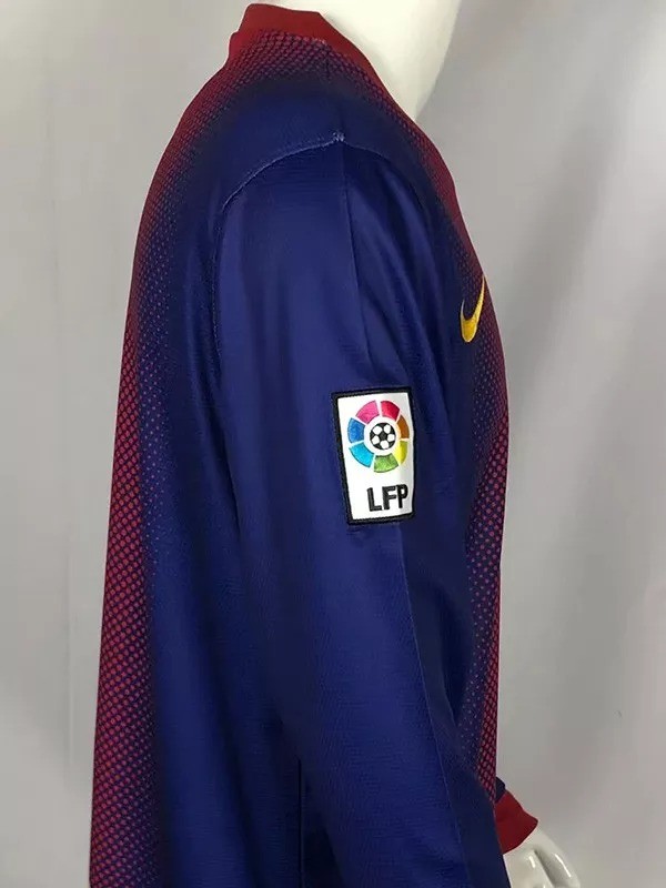 2012-2013 Barcelona Home Long Sleeve Retro Soccer Jersey