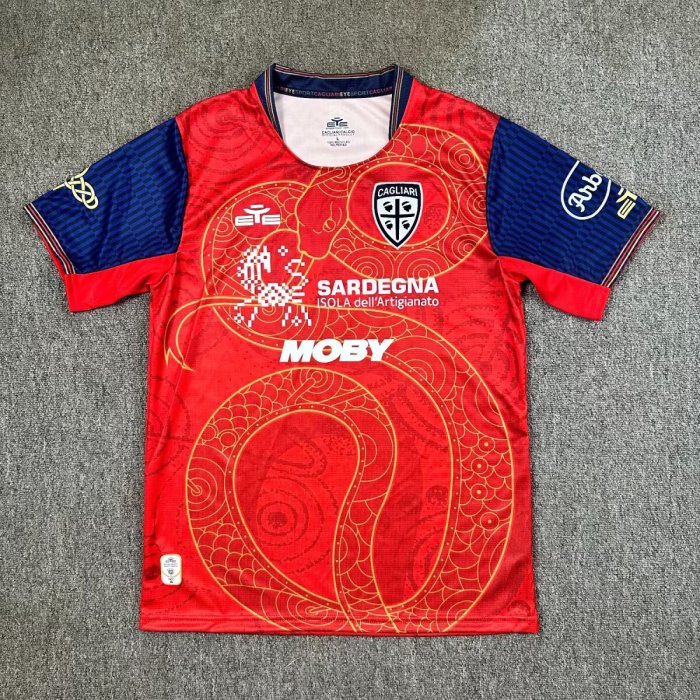 25-26 Cagliari Red Special Edition Fans Soccer Jersey
